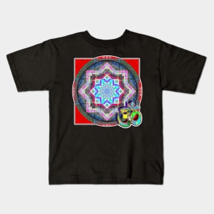 Disk Mandala Green Om Kids T-Shirt